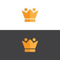 logo de la couronne élégante en image vectorielle or vecteur
