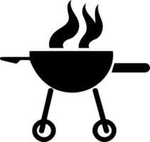 barbecue gril objet noir et blanc silhouette vecteur