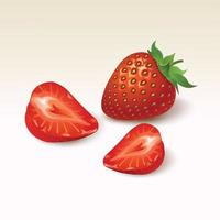 fraise mûre sur fond blanc vecteur