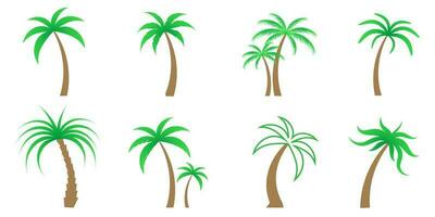 collection de plat noix de coco des arbres icône. pouvez être utilisé à illustrer tout la nature ou en bonne santé mode de vie sujet. vecteur