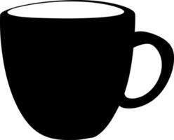 café ou thé agresser noir et blanc silhouette vecteur