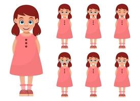 petite fille visage expressions vector illustration de conception isolé sur fond blanc