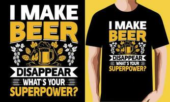 conception de t-shirt de bière vecteur