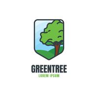 Modèle de logo d'arbre vert vecteur