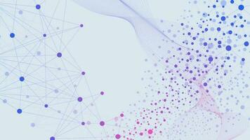 abstrait moléculaire structure avec points et lignes lien et vague couler Contexte pour réseau connexion, médecine, chimie, science et La technologie toile de fond. vecteur illustration.