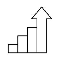 La Flèche en haut diagramme statistique bouton icône contour vecteur