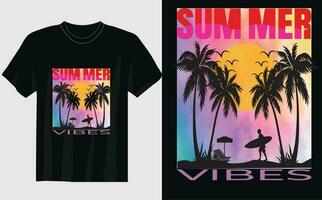 été vacances ambiance T-shirt et meilleur T-shirt vecteur