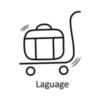 bagage vecteur contour icône conception illustration. Voyage symbole sur blanc Contexte eps dix fichier