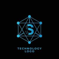 La technologie s lettre logo vecteur