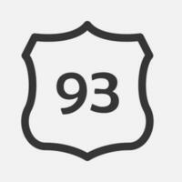 nous 93 Autoroute route. Voyage information signe. entre États Autoroute Boucliers utilisé dans le nous. vecteur illustration