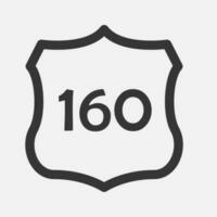 nous 160 Autoroute route. Voyage information signe. entre États Autoroute Boucliers utilisé dans le nous. vecteur illustration