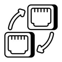 branché vecteur conception de ethernet Port transfert