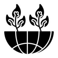 icône de conception unique de la forestation mondiale vecteur