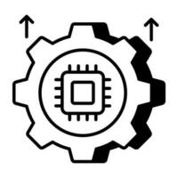 une unique conception icône de puce réglage vecteur