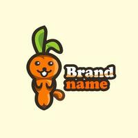 carotte lapin logo conception, carotte coloré lapin dessin animé conception, lapin et carotte animal logo symbole vecteur