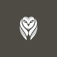 blanc et gris hibou logo conception, vecteur