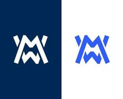 abstrait mw monogramme logo conception modèle vecteur