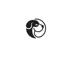 Facile chien tête et chien visage dessin animé style logo conception vecteur illustration.