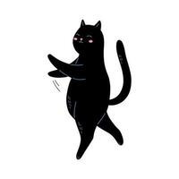 dansant noir chat illustration vecteur