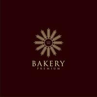 luxe logo conception pour boulangerie vecteur