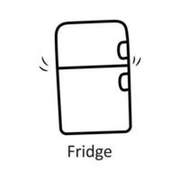 frigo vecteur contour icône conception illustration. Ménage symbole sur blanc Contexte eps dix fichier