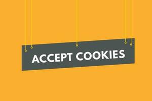 J'accepte biscuits texte bouton. J'accepte biscuits signe icône étiquette autocollant la toile boutons vecteur