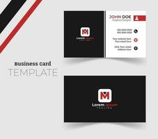 simple, minimaliste et professionnel affaires carte modèle dans noir et rouge Couleur vecteur