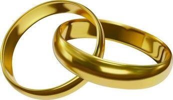isolé or mariage anneaux. réaliste lié or anneaux vecteur