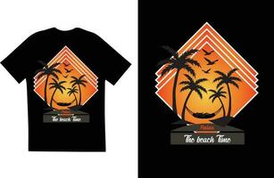 plage T-shirt conception vecteur fichier