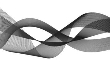 toile de fond abstraite avec des lignes de gradient de vague monochrome sur fond blanc. fond de technologie moderne, conception de vagues. illustration vectorielle vecteur