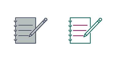 icône de vecteur de cahier et stylo