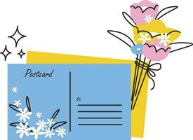 lettre avec fleur illustration vecteur