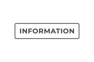 information bouton. discours bulle, bannière étiquette information vecteur
