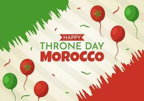 content Maroc trône journée vecteur illustration avec agitant drapeau dans fête nationale vacances sur juillet 30 dessin animé main tiré atterrissage page modèles