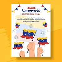 content Venezuela indépendance journée verticale affiche plat dessin animé main tiré modèles Contexte illustration vecteur