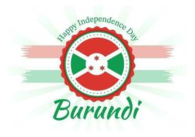 burundi indépendance journée sur 1 juillet vecteur illustration avec drapeau ruban dans nationale vacances plat dessin animé main tiré atterrissage page modèles