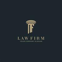 nf initiale monogramme cabinet d'avocats logo avec pilier conception vecteur