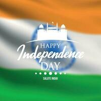 de fête bannière dans honneur de Indien indépendance journée sur Contexte de drapeau. vecteur