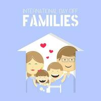 content international journée de des familles avec une famille à l'intérieur le maison vecteur