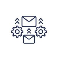 email automatisation icône, ligne vecteur