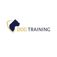 chien formation vecteur logo conception. pitbull silhouette logotype. vétérinaire logo modèle.