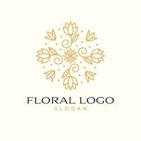 floral vecteur logo conception. fleurs et feuilles emblème. produits de beauté logo modèle.