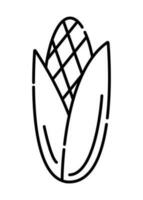 blé noir et blanc vecteur ligne icône