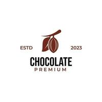 Créatif cacao des haricots logo conception modèle noir moderne isolé vecteur illustration