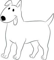 mignonne dessin animé chien taureau terrier isolé sur blanc Contexte. main tiré vecteur art