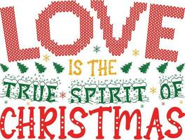 l'amour est le vrai esprit de Noël T-shirt conception vecteur
