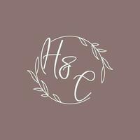 hc mariage initiales monogramme logo des idées vecteur