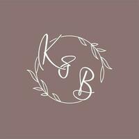 Ko mariage initiales monogramme logo des idées vecteur