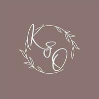 ko mariage initiales monogramme logo des idées vecteur