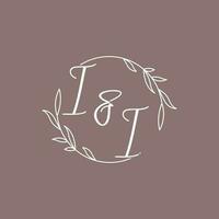 ii mariage initiales monogramme logo des idées vecteur